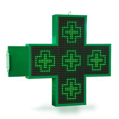 Croix de pharmacie monochrome - Double face - 900x900 mm - LED vertes - PICH 18 - IP66 - Connexion WiFi_0
