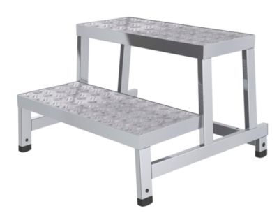 EUROKRAFT ESCABEAU D'ATELIER MODULAIRE - MODULE DE BASE, 2 MARCHES - HAUTEUR MARCHE SUP. 400 MM, POIDS 5,3 KG