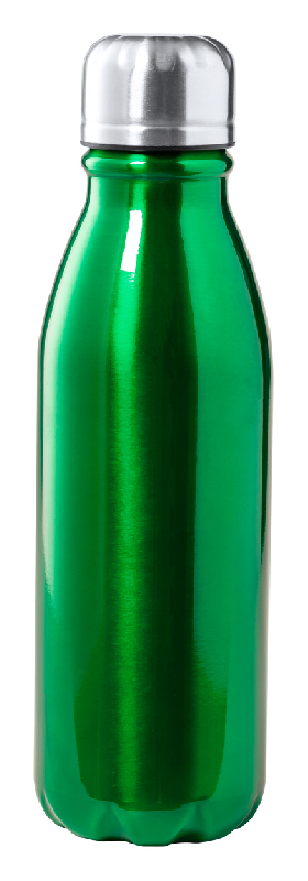 Gourde en aluminium - forme bouteille - 550 ml - couleur verte - poids léger 88 g_0