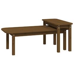 Helloshop26 - Ensemble de tables basses lot de 2 bois massif de pin marron 02_0042135 - 3000213669107_0
