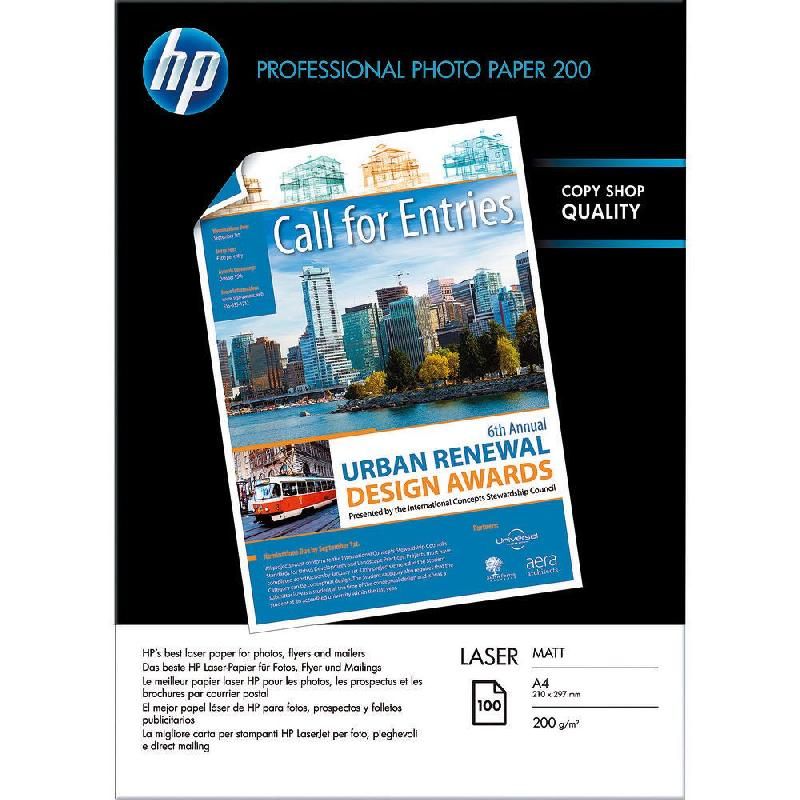 HEWLETT PACKARD PAPIER PHOTO MAT PROFESSIONAL - BOÎTE DE 100 FEUILLES - FORMAT A4 (120 G/M²) - COULEUR BLANC