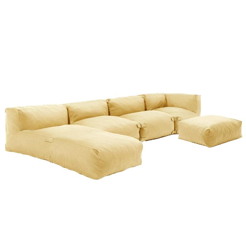 Oviala Business Salon de jardin modulable 5 places jaune clair - jaune polyester 115043_0