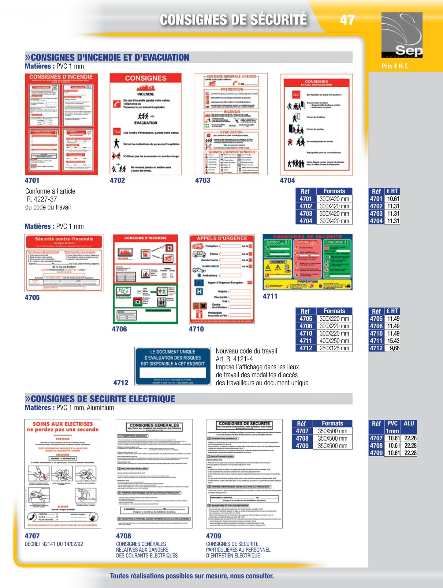 Panneau de signalisation - consignes de securite_0