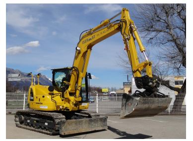 Pelle à chenilles 12 à 13 T compacte, profondeur de fouille 4450 mm, idéale pour les gros travaux routiers, aménagements de plateformes - disponible en location_0