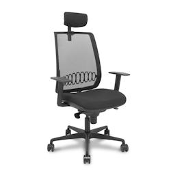 Piqueras y Crespo Silla Alares sincro malla negra bali negro brazo regulable cabecero regulable - noir multi-matériau 397SM840B840B10B68R65CR_0