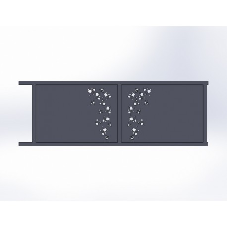 Portail coulissant à rail - simple vantail - droit - semi-ajouré - en aluminium avec panneaux décoratifs démontables_0