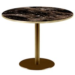 Restootab - Table Ø120cm Rome bistrot marbre veiné glossy - noir fonte 3701665200435_0