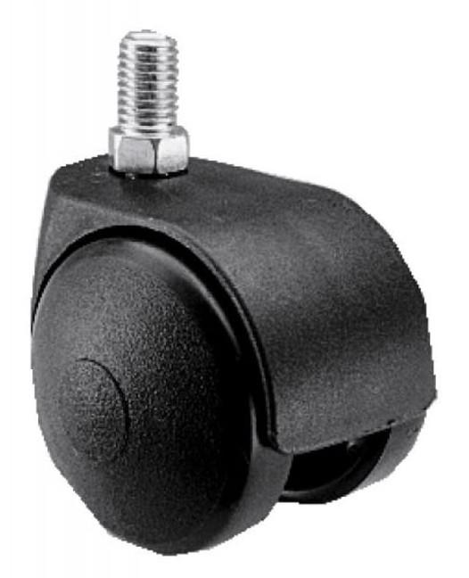 Roulette twiny double galet noire à tige fileté pivotante m8 50mm - GUITEL HERVIEU - 727413 - 867361_0