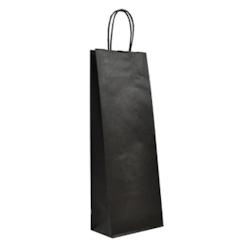 Sac papier noir poignées torsadées noir 14+8,5x39,5 cm - 3760365400354_0