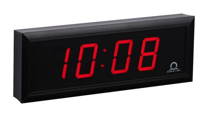 Série DC - Horloges numériques Mobatime - 57 mm, 25 à 30 m - Aluminium, Plexiglas antireflet, IP40 à IP65_0