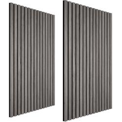 TecTake GmbH tectake Panneaux acoustiques SONIC WALL aspect bois - chêne gris clair, Lot de 2 - 406058 - gris Bois manufacturé 406058_0