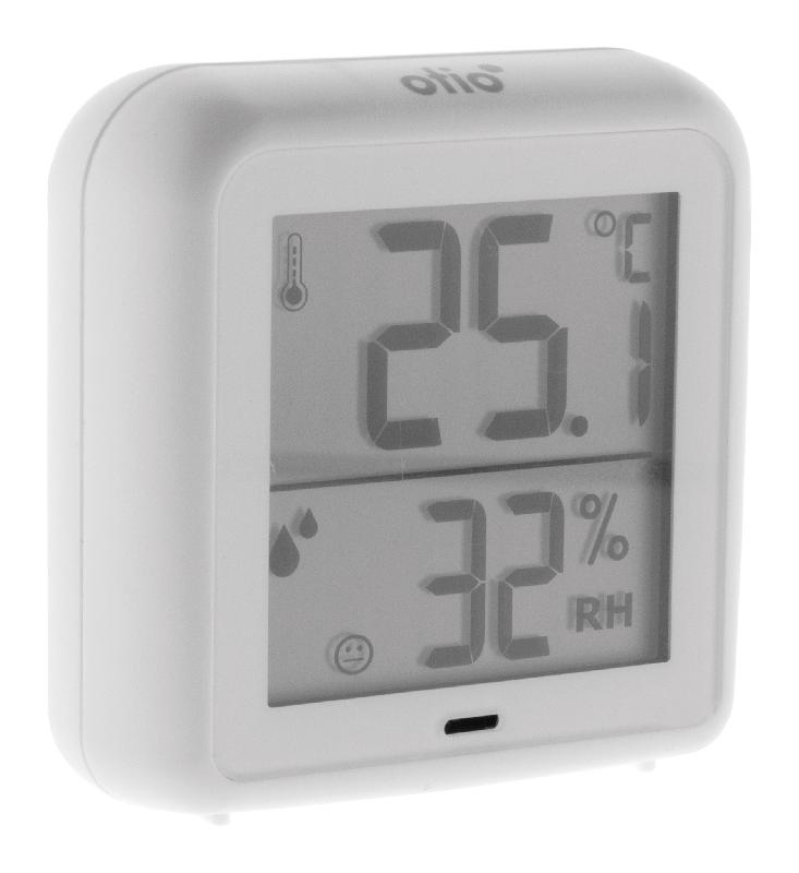 Thermomètre - hygromètre intérieur blanc à piles - Otio_0