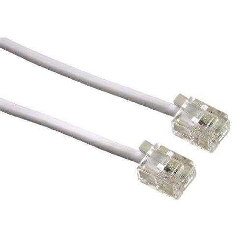 Câble modulaire Hama RJ11 mâle/mâle - Fiche 6P4C - Blanc - 10m - Référence 00044491_0