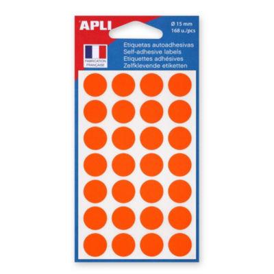 AGIPA Pastilles adhésives de couleur Ø 15 mm - Pochette de 168, coloris orange_0