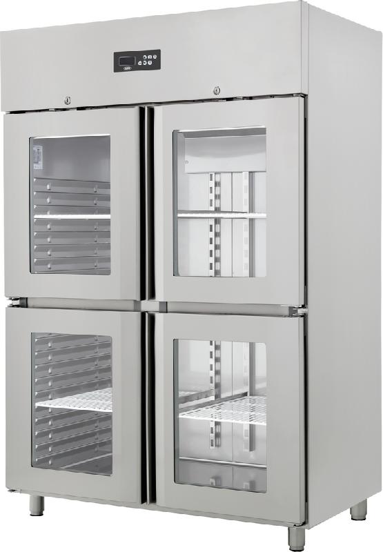 Armoire réfrigérée inox 4 demi-portes vitrée 1410 l négative - OZ1400P-4PV_0