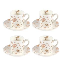 Aulica Tasses et sous-tasses grain de café - lot de 4 - doré 206601_0