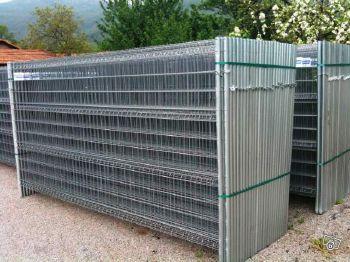 Barrière de chantier mobile galvanisée 3,50m x 1,90m - Clôture économique_0