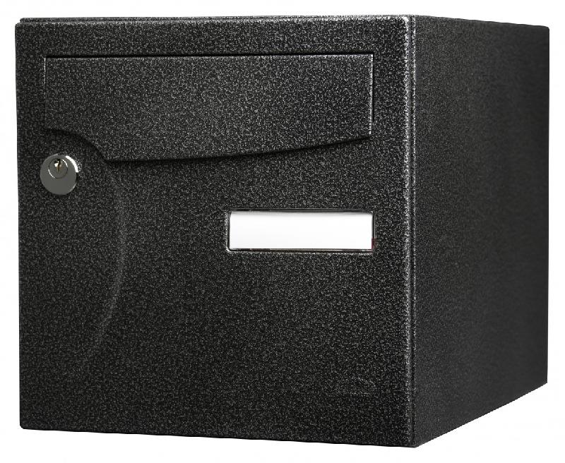 Boîte aux lettres normalisée La Poste 1 porte - extérieur - RENZ acier noir brillant - antieffraction - laqué_0