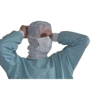 Cagoule élastique en polypropylène bleu - Masque intégré 2 plis - Lot de 50 unités - Kolmi Hopen_0