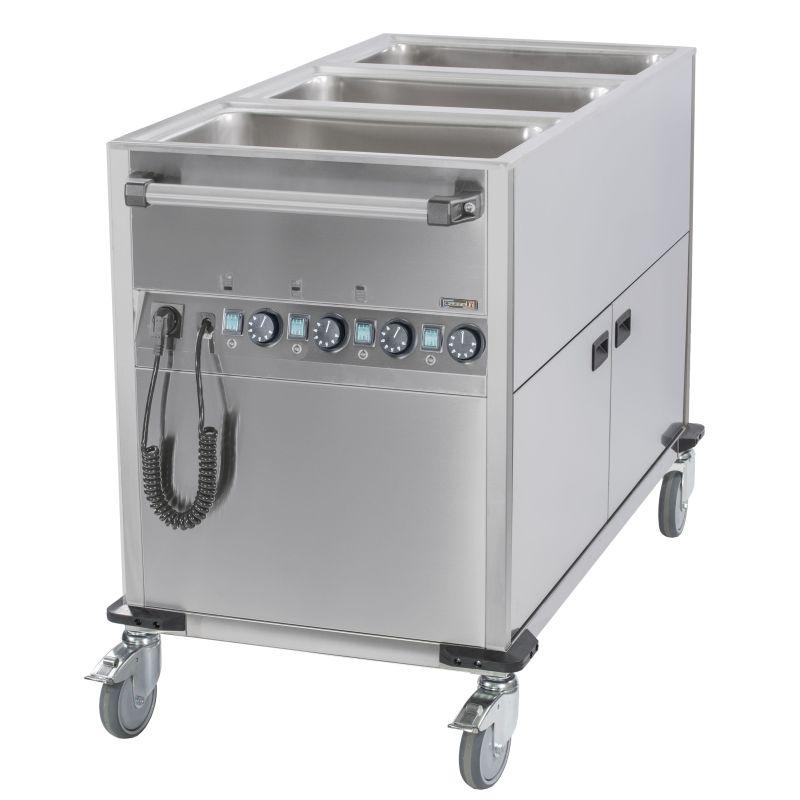 Chariot bain-marie à eau 3 x GN1/1 soubassement chauffage vertical CASSELIN CCBM3CV_0