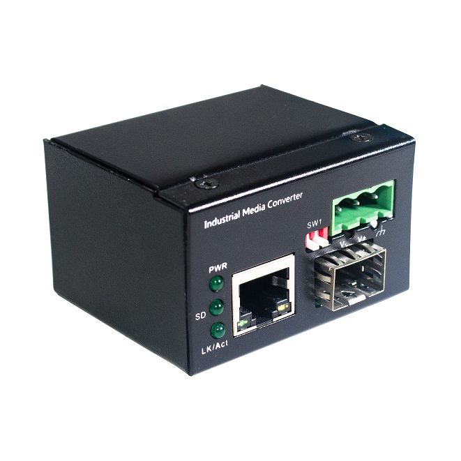 Commutateurs - switch JHA-IFS11C - 1 port 10/100TX et 1 slot SFP 100X - Mini convertisseur média industriel robuste_0