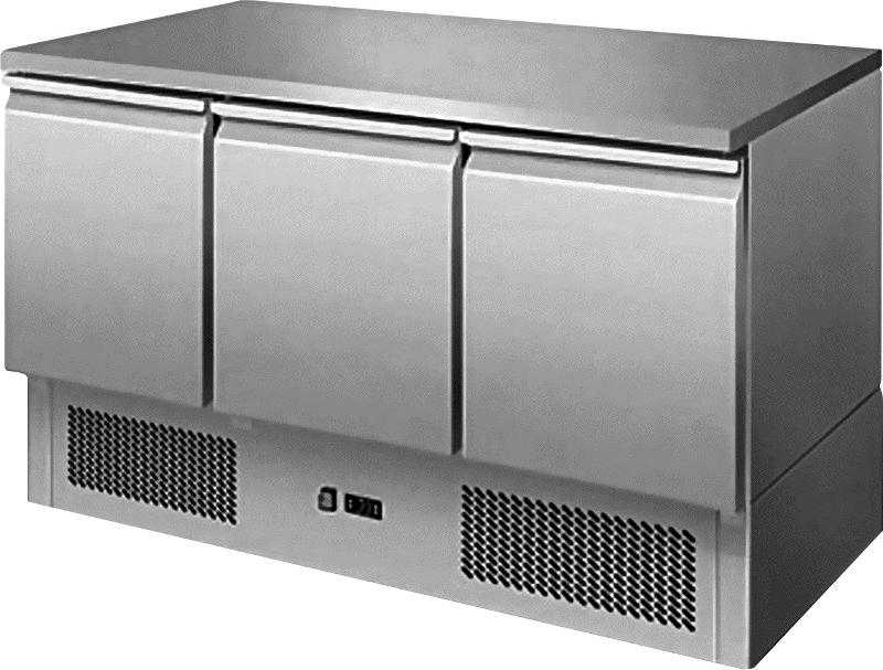 Desserte réfrigérée inox centrale +2/+8°c avec 3 portes - 368 litres - S903S/STOP_0