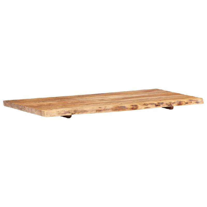 Dessus de meuble-lavabo en bois massif d'acacia - 118 cm - Bord en bois vivant 02_0003421_0