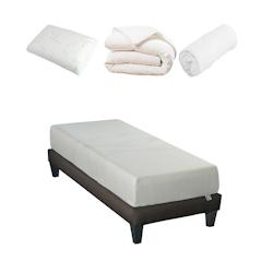 Ensemble  Matelas Mémoire de forme + Sommier + Accessoires 90x190 cm SENSITIVE OLYMPE LITERIE - blanc 4VP.VB.K15.K.0919_0