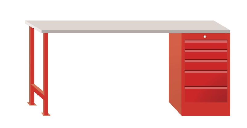 Établi modulaire Multiplex avec armoire à tiroirs 5T 2000 mm MW Tools MOD20LP5_0