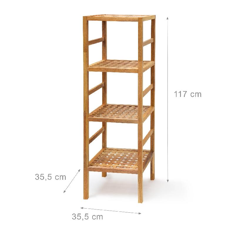 ÉTAGÈRE DE SALLE DE BAIN 117 CM BOIS DE NOYER 4 NIVEAUX ÉTAGÈRES 3213057/2_0