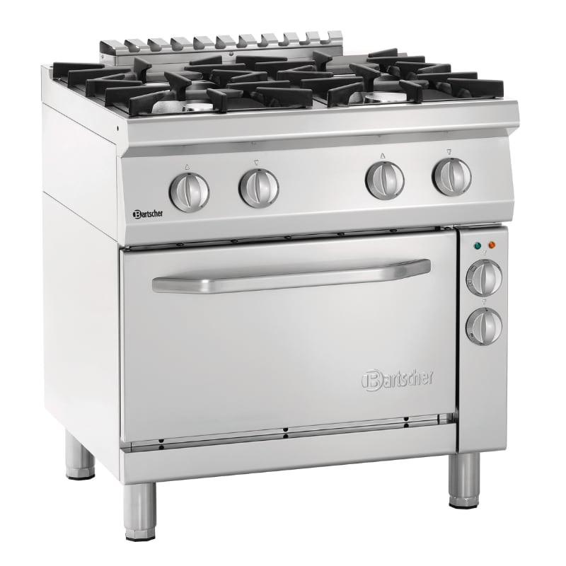 Fourneau gaz 70040 EB11 - Bartscher - 4 zones de cuisson - Four électrique à air ventilé GN1/1_0