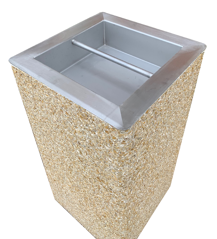 Cendrier en béton OLYMPE avec bac inox 9L - Sac de sable 10 kg OFFERT - Capacité 80L_1