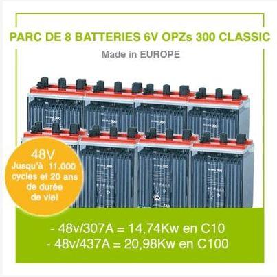 Parc de 8 batteries OPZS TAB CLASSIC 307 ah 6v (48v)_0