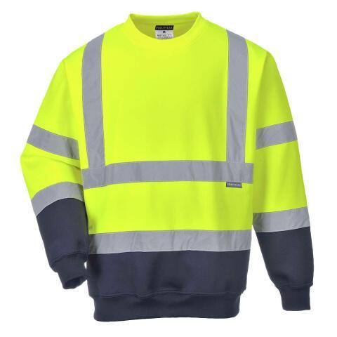 PORTWEST B306 SWEATSHIRT BICOLORE HIVIS JAUNE/MARINE - TAILLE S