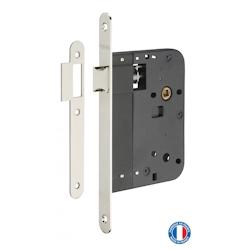 Serrure encastrable pour porte intérieure, axe 80mm, bouts ronds, nickelé - THIRARD - gris 3150260812909_0