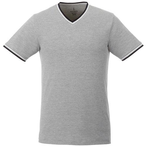 T-shirt maille piquée manches courtes homme Elbert - col V, 100% coton, 180 g/m²_0
