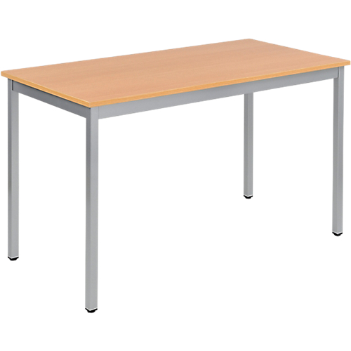 TABLE MULTI-USAGES - PLATEAU POMMIER/PIÉTEMENT ALUMINIUM - L.120 X L.60 X H.74 CM