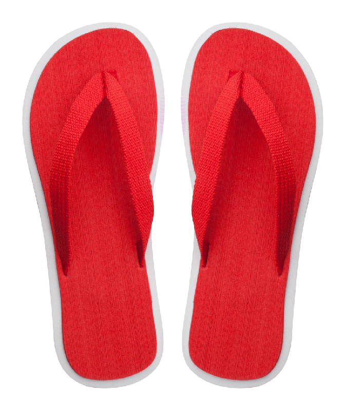 Tongs unisexe en polyester et mousse EVA - Couleur rouge - Poids 105g_0