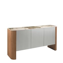 AC ANGEL CERDA Angel Cerdá Buffet en bois argenté, noyer et plateau en marbre de porcelaine 3261C 160 x 45 x 80 - marron Bois manufacturé 843563103_0