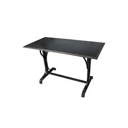 Antic Line Créations Table bistro fer noir antique L120 x P60 x H76 - plateau 2 cm - noir métal CS1017_0