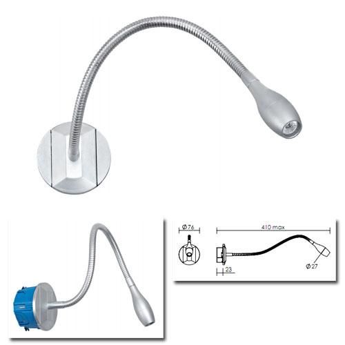 Applique LED Liza/ET3 1,2W gris 40° 3000K ARIC (sans interrupteur) - BAZ15d lampe 21/4W 12V M-Tech_0