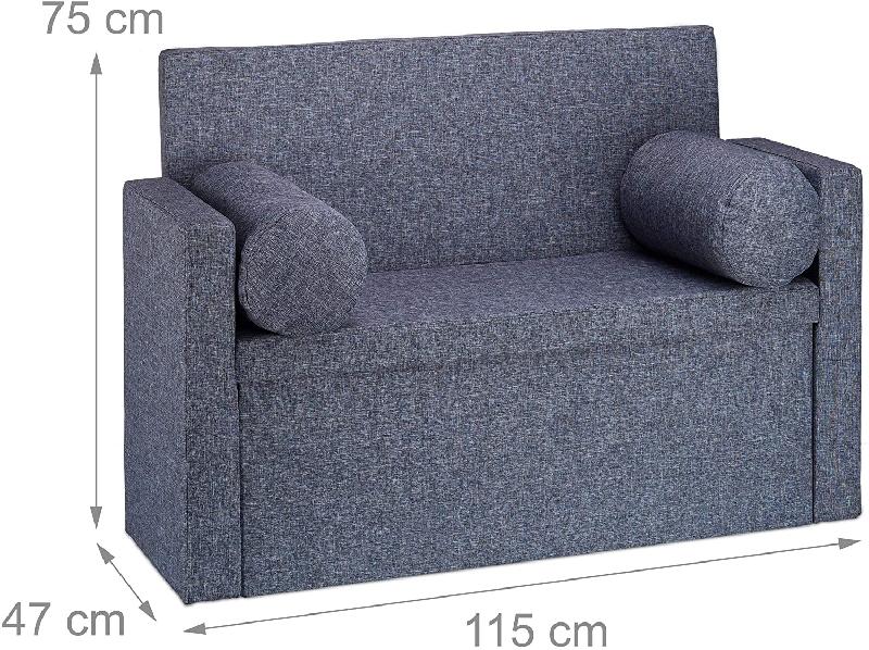 BANC DOSSIER 2 PLACES BANQUETTE COFFRE DE RANGEMENT PLIABLE ASSISE PRATIQUE PLIANT 115 CM GRIS 13_0000374_0