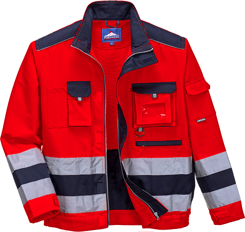 Blouson HV Lille Rouge Marine TX50 - XL - Bandes réfléchissantes, 10 poches et norme EN ISO 20471 classe 3_0