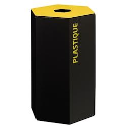 Borne De Tri Interieure 50L Hexatri Emballages Manga/Jaune Sans Serrure - 59031 - Rossignol - 59031_0