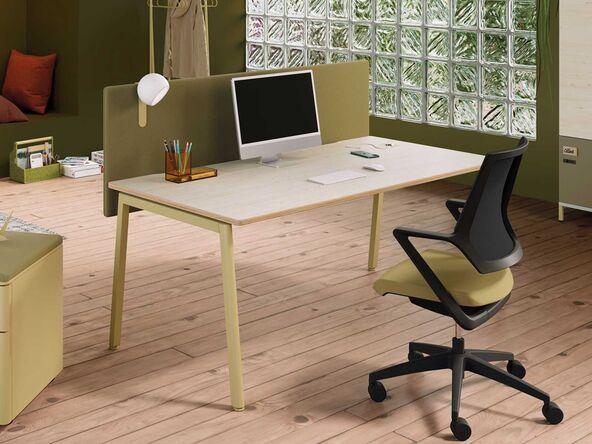 Bureau droit professionnel - Bureau individuel Nouvelle Vague fabriqué en France - Largeur 100 à 160 cm - Profondeur 70/80 cm_0