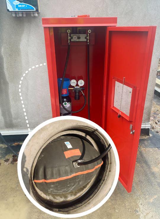 Coffret de commande manuelle - obturateur de canalisation permanent avec bouteille d'azote et manodétendeur_0