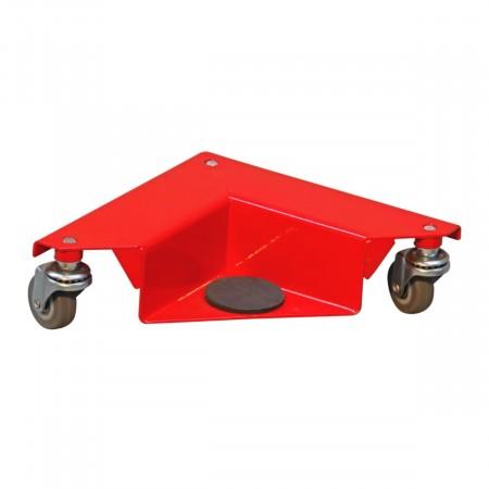 Coins roulants économiques - capacité 600 kg - tôle d'acier rouge - lot de 4_0