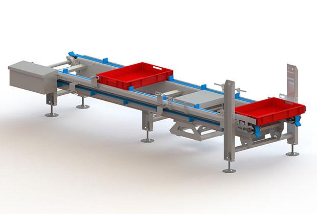 Convoyeur à taquet - système pour caisses palettes et bacs 600 x 400 mm - fabrication inox_0