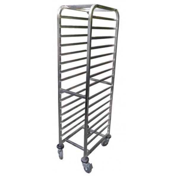 Echelle cuisine à glissières soudées avec freins chape inox profondeur 590 mm (Niveaux / Pas: 15 / 104)_0