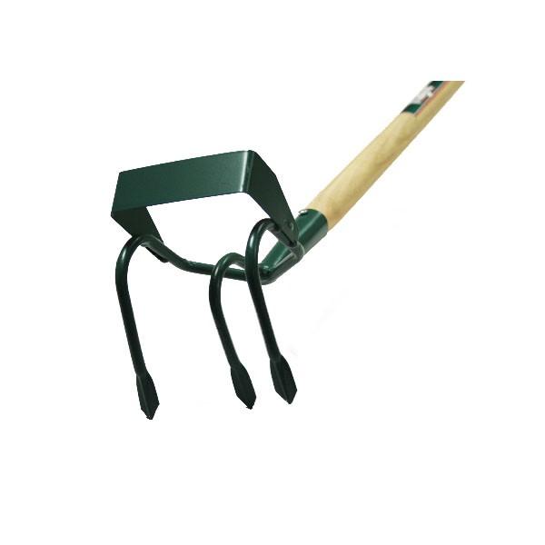 Griffe piocheuse 3 dents spatulées avec grattoir - manche 150 cm - Fabrication Française - Réf 522901_0
